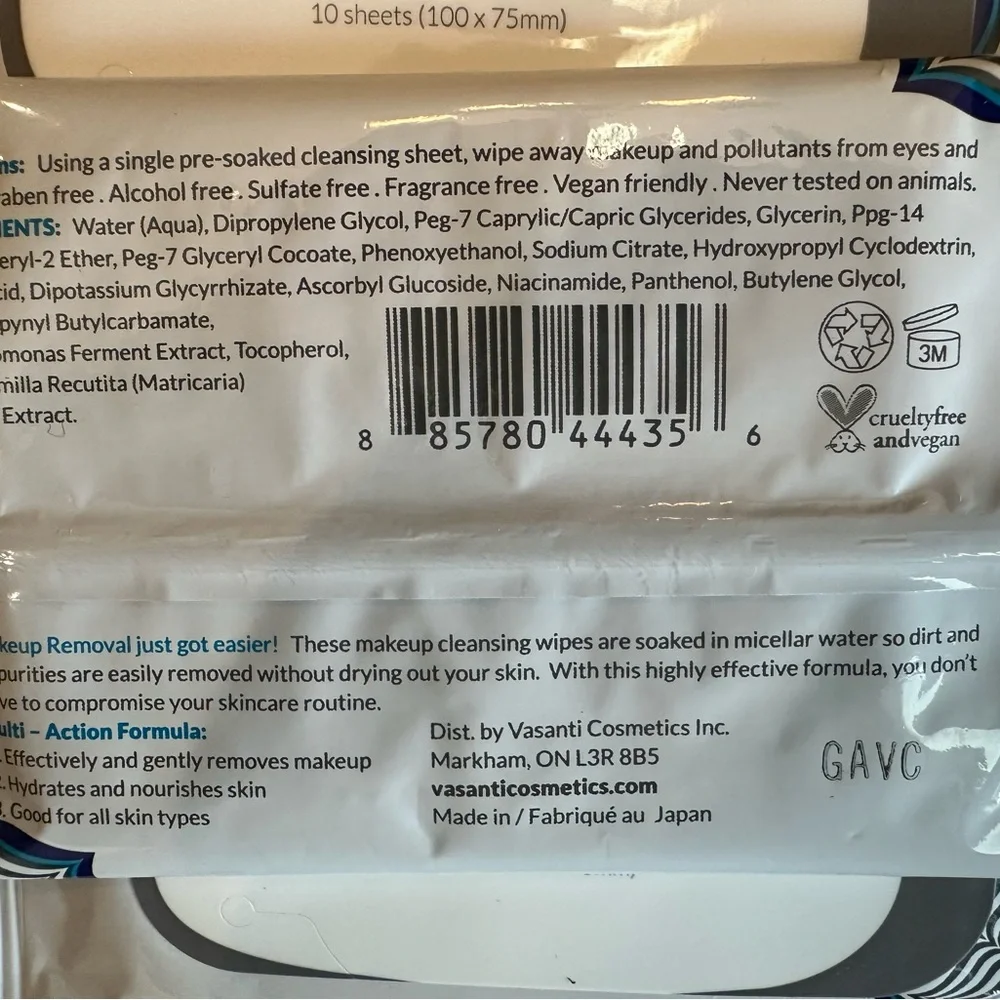 NWT (Lot of 4)‎ VASANTI MAKEUP Magnet WIPES